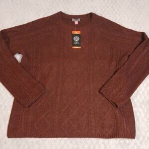 Vince Camuto Cable Knit Sweater NWT Maroon Size XS